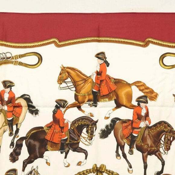 HERMES Carre 90 Scarf ""REPRISE"" Silk Red - Picture 11 of 15